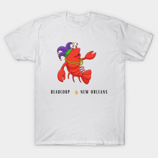 Beaucoup New Orleans Crawfish T-Shirt by Ariee